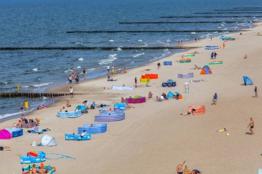 View of the beach in Trzesacz in Poland circa August 2021 in Trzesacz.