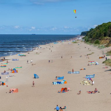 View of the beach in Trzesacz in Poland circa August 2021 in Trzesacz.