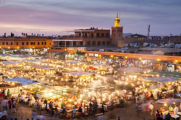 MARRAKESH, MOROCCO - CIRCA SEPTEMBER 2014: Jamaa el Fna in Marrakesh circa September 2014 in Marrakesh.