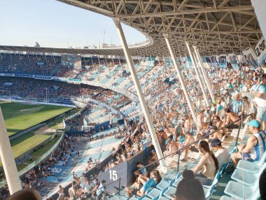 BUENOS AIRES, ARGENTINA - CIRCA MARCH 2023: Racing Club de Avellaned hayranları