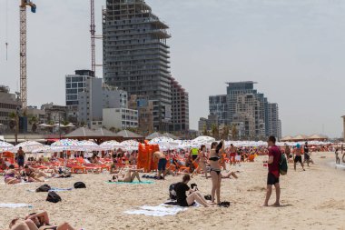 TEL AVIV, ISRAEL - CIRCA MAYIS 2018: İsrail 'deki Tel Aviv' in güzel manzarası Mayıs 2018 civarında Tel Aviv 'de.