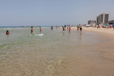 TEL AVIV, ISRAEL - CIRCA MAYIS 2018: İsrail 'deki Tel Aviv' in güzel manzarası Mayıs 2018 civarında Tel Aviv 'de.