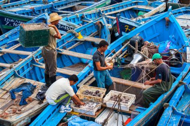 ESSAOUIRA, MOROCCO - CIRCA EPTEMBER 2014: Essaouira Limanı Eylül 2014 Essaouira.