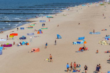 View of the beach in Trzesacz in Poland circa August 2021 in Trzesacz.