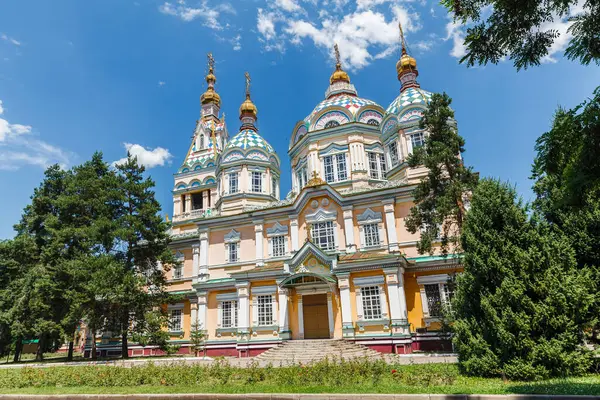 stock image ALMATY, KAZAKHSTAN - CIRCA JUNE 2017: The Ascension Cathedral also known as Zenkov Cathedral a Russian Orthodox cathedral located in Panfilov Park in Almaty circa June 2017 in Almaty.