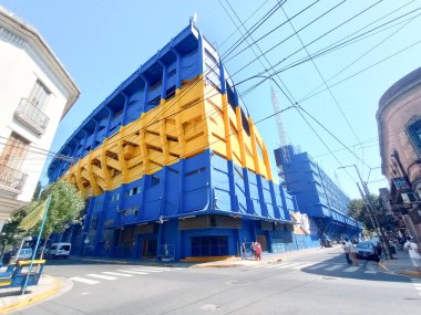 BUENOS AIRES, ARGENTINA - CIRCA MARCH 2023: Buenos Aires 'teki CA Boca Juniors futbol stadyumunun görüntüsü.