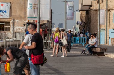TEL AVIV, ISRAEL - CIRCA MAYIS 2018: İsrail 'deki Tel Aviv Eski Jaffa' nın güzel manzarası Mayıs 2018 civarında Tel Aviv 'de.