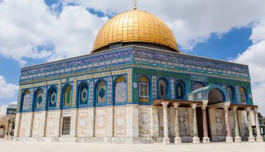 JERUSALEM, ISRAEL - CIRCA MAYIS 2018: Kudüs 'teki Kaya Kubbe manzarası, İsrail yaklaşık Mayıs 2018.