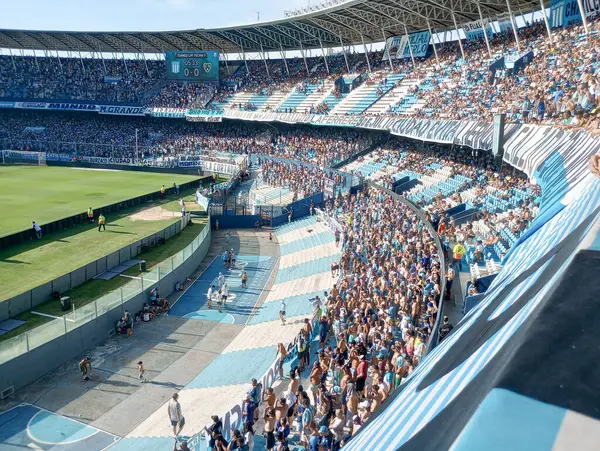 BUENOS AIRES, ARGENTINA - CIRCA MARCH 2023: Racing Club de Avellaned hayranları