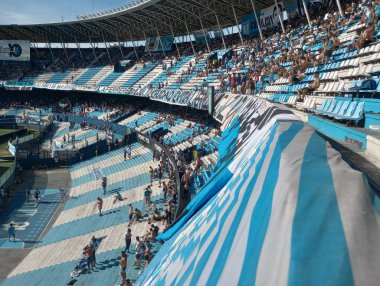 BUENOS AIRES, ARGENTINA - CIRCA MARCH 2023: Racing Club de Avellaned hayranları