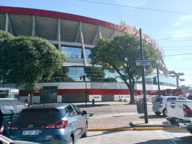 BUENOS AIRES, ARGENTINA - CIRCA MARCH 2023: Buenos Aires 'teki CA River Plate futbol stadyumunun görüntüsü.