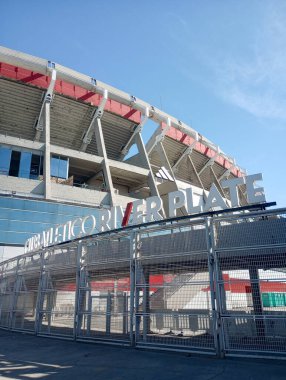 BUENOS AIRES, ARGENTINA - CIRCA MARCH 2023: Buenos Aires 'teki CA River Plate futbol stadyumunun görüntüsü.