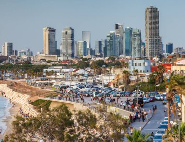 TEL AVIV, ISRAEL - CIRCA MAYIS 2018: İsrail 'deki Tel Aviv' in güzel manzarası Mayıs 2018 civarında Tel Aviv 'de.