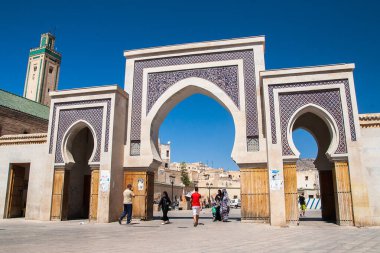 FES, MOROCCO - CIRCA SEPTEMBER 2014: Bab Rcif gate of the old medina in Fe clipart