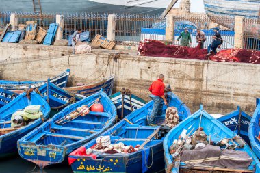 ESSAOUIRA, MOROCCO - CIRCA EPTEMBER 2014: Essaouira Limanı Eylül 2014 Essaouira.