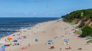 View of the beach in Trzesacz in Poland circa August 2021 in Trzesacz.