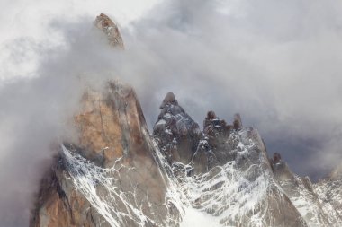 Fitz Roy Los Glaciares Ulusal Parkı 'nda, El Chalten, Patagonya, Arjantin.