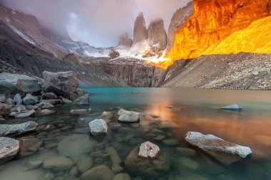 View of Torres Del Paine National Park, Chile. clipart