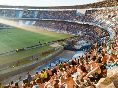 BUENOS AIRES, ARGENTINA - CIRCA MARCH 2023: Racing Club de Avellaned hayranları