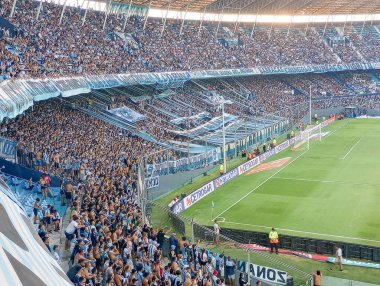 BUENOS AIRES, ARGENTINA - CIRCA MARCH 2023: Racing Club de Avellaned hayranları