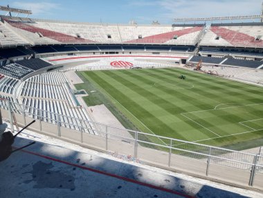 BUENOS AIRES, ARGENTINA - CIRCA MARCH 2023: Buenos Aires 'teki CA River Plate futbol stadyumunun görüntüsü.