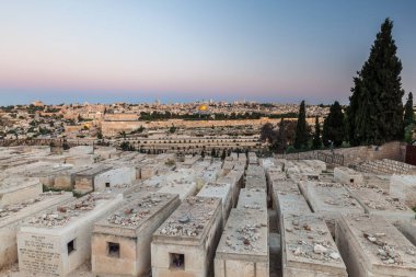 JERUSALEM, ISRAEL - CIRCA MAYIS 2018: Kudüs şehrinin muhteşem manzarası Mayıs 2018 'de Kudüs' te.