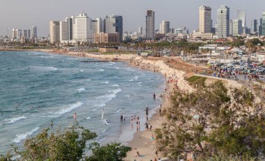 TEL AVIV, ISRAEL - CIRCA MAYIS 2018: İsrail 'deki Tel Aviv' in güzel manzarası Mayıs 2018 civarında Tel Aviv 'de.