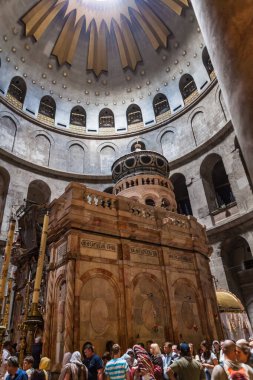 JERUSALEM, ISRAEL - CIRCA MAYIS 2018: Kutsal Mezar Kilisesi