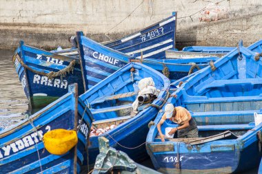 ESSAOUIRA, MOROCCO - CIRCA EPTEMBER 2014: Essaouira Limanı Eylül 2014 Essaouira.