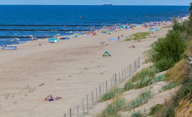 View of the beach in Trzesacz in Poland circa August 2021 in Trzesacz.
