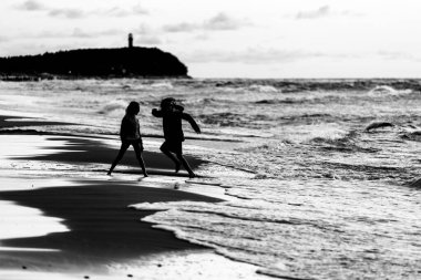  Polonya, Niechorze 'daki plaj manzarası Ağustos 2021' de Niechorze 'da..