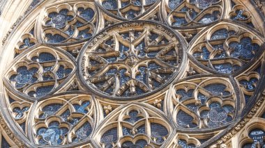 PRAG, CZECH Cumhuriyet - CIRCA MAYIS 2017: The Metropolitan Cathedral of Saints Vitus 'un görüntüsü Mayıs 2017' de Prag 'da.