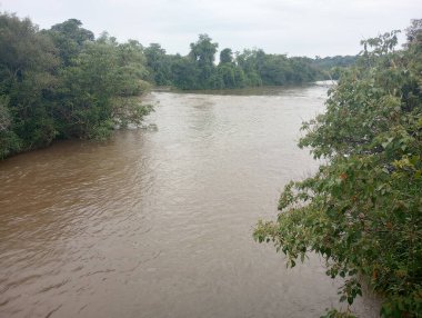 Iguaz Ulusal Parkı 'nın şelalelerinin manzarası