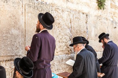 JERUSALEM, ISRAEL - CIRCA MAYIS 2018: Kudüs 'teki Batı Duvarı manzarası, İsrail yaklaşık Mayıs 2018' de Kudüs 'te.