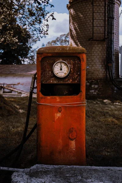 Old Vintage Red Gas Station — Stock Photo, Image