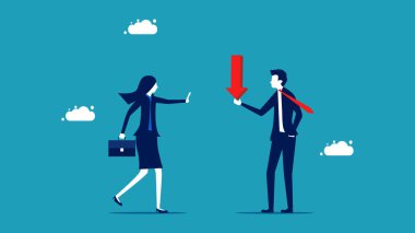 Riski inkar et. İş kadını ok vektörünü kabul etmiyor