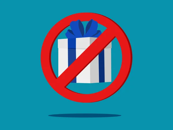 贈り物の方針はない ギフトボックスを禁止する サプライズも誕生日もなし 小包はパーティーに行くことは禁止されています ベクトル — ストックベクタ