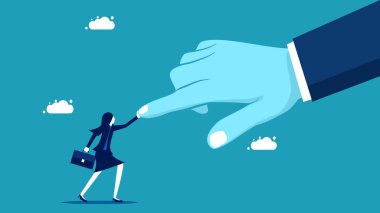 Direniş uyarıya kulak asmadı. Karşıt çalışan vektörüne işaret eden büyük iş adamları olan patronlar.