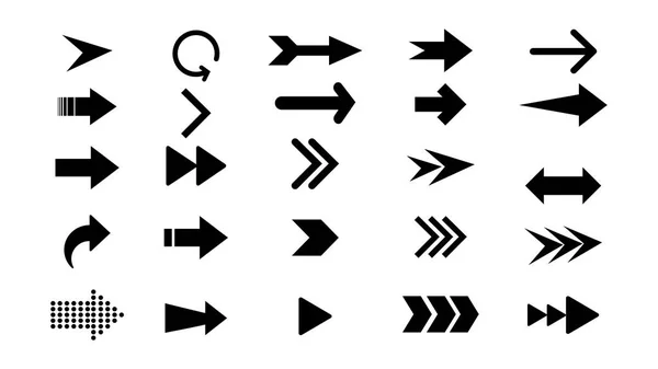 矢印セットアイコン 現代のシンプルな黒い矢印アイコン ベクトル図Eps — ストックベクタ