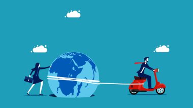 Dünya ekonomik krizi. İki işadamı, dünyayı kendi çukurundan çıkarmak için birlikte çalışırlar.