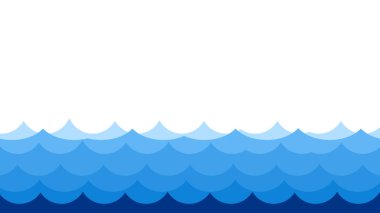 Su dalgası okyanus akış modeli. deniz pankartı vektör illüstrasyonuName