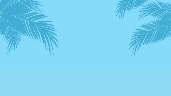 空的蓝色棕榈轮廓墙的背景 网上销售热带夏季海滩病媒 — 图库矢量图片