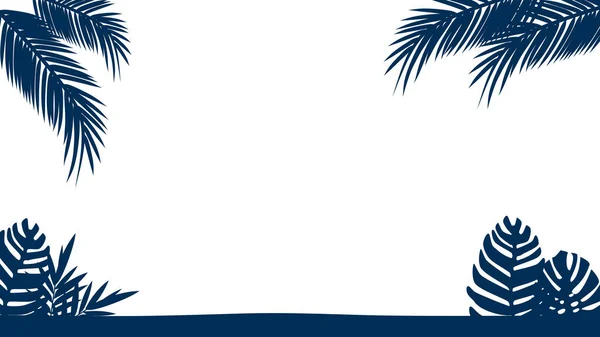 Sylwetka Palm Tła Plaży Podróży Czasie Wakacji Wektor — Wektor stockowy
