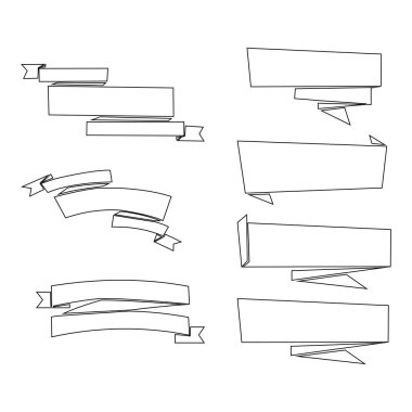 Kurdeleler. Elementler. Pankartlar. vektör illüstrasyonu