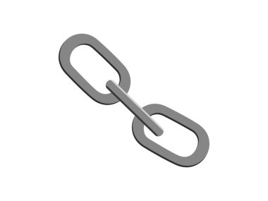 Metal zincir halkası. Beyaz bir arka planda izole edilmiş. vektör illüstrasyonu