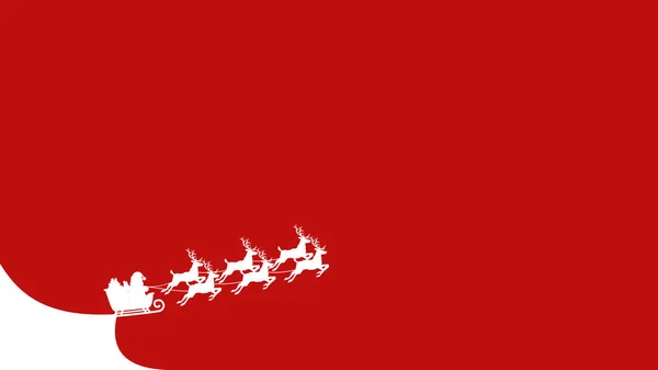 サンタとトナカイ 空のスペースを持つメリークリスマスバナー ベクトルEps — ストックベクタ