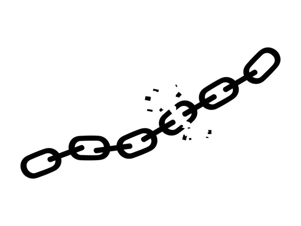 Chaîne Noire Cassée Concept Liberté Illustration Vectorielle Eps — Image vectorielle