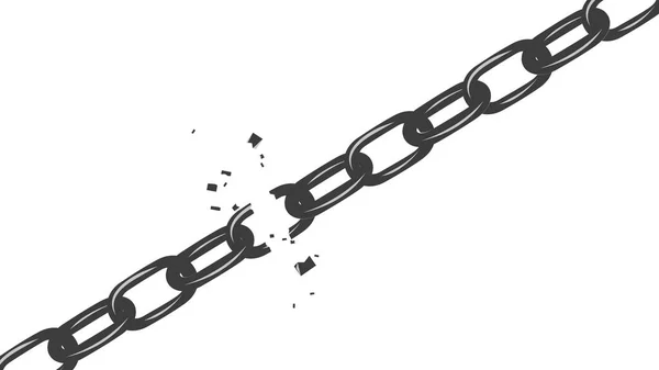 Broken Metal Chain Concept Freedom Vector Illustration Eps — Stock Vector