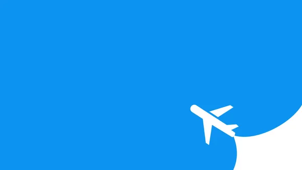 Avião Voa Sobre Fundo Azul Avião Turismo Voando Viagem Banner —  Vetores de Stock