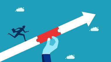 Yardım ve tavsiye. Yönetici el desteği iş adamı vektör büyütmek için